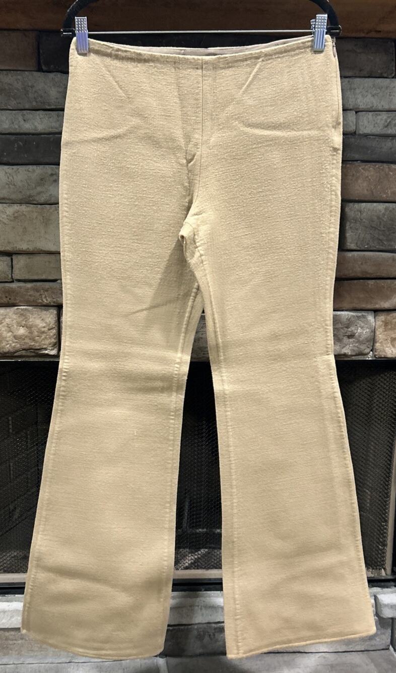 Women’s THEORY Camel Demetria Of Saxton Wide Leg Wool Blend Pants Size 8